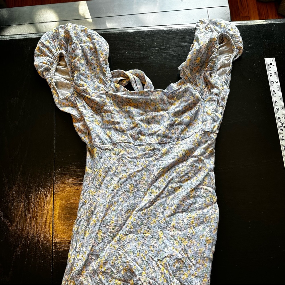 Rahi Medium Floral Puff Sleeve Dress Long Maxi Spring Summer Beach - Picture 9 of 9